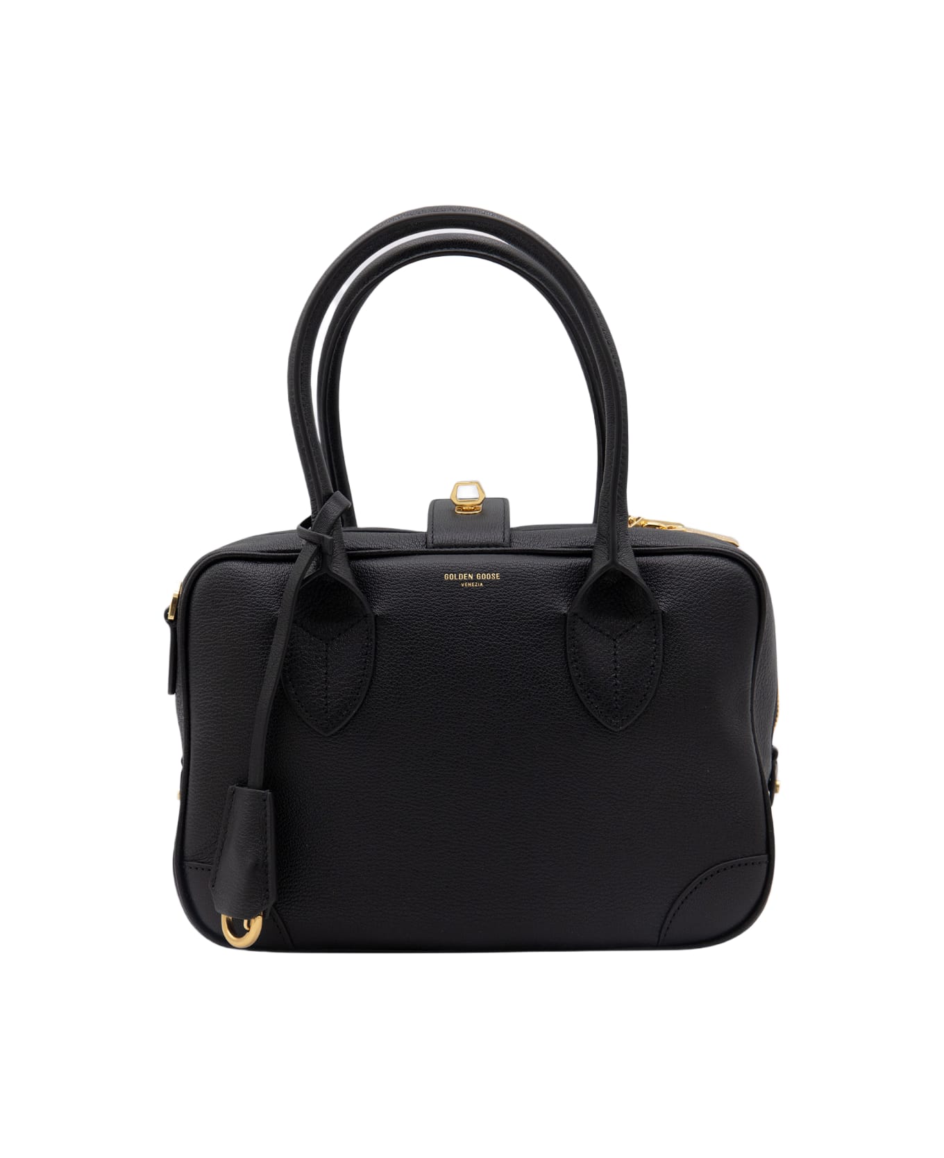 Golden Goose Black Leather Top Handle Bag - Black