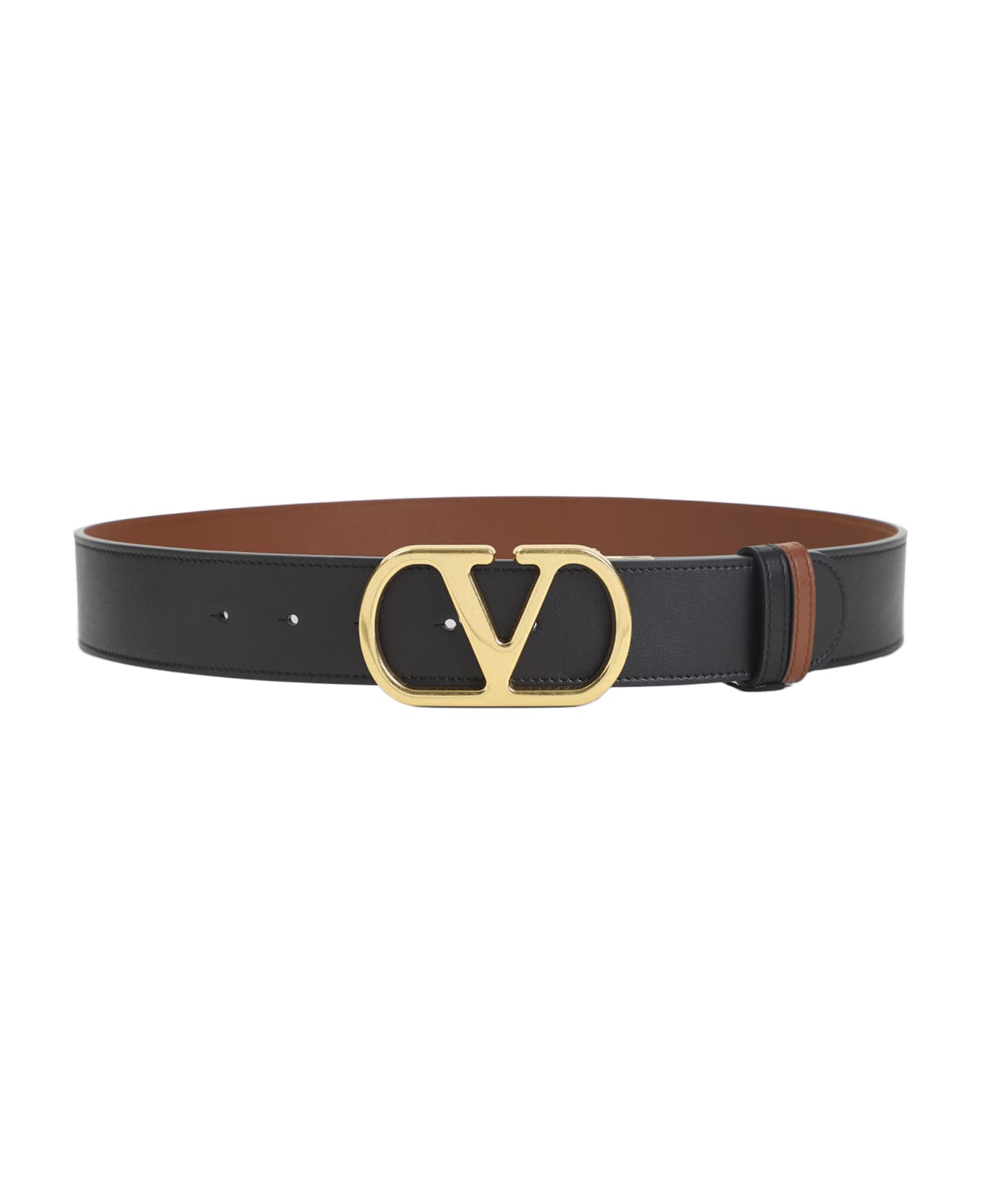 Valentino Garavani H 40 Reversible Belt - Drn Nero Deep Caramel