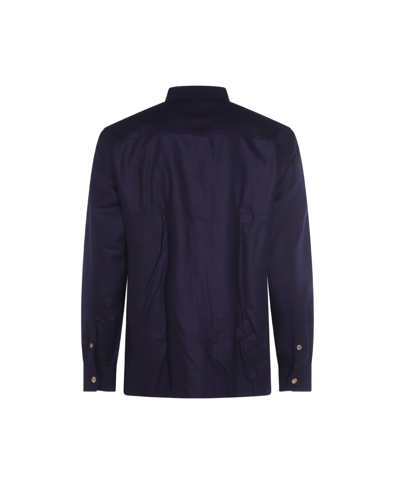 Brunello Cucinelli Navy Wool Shirt - Blue