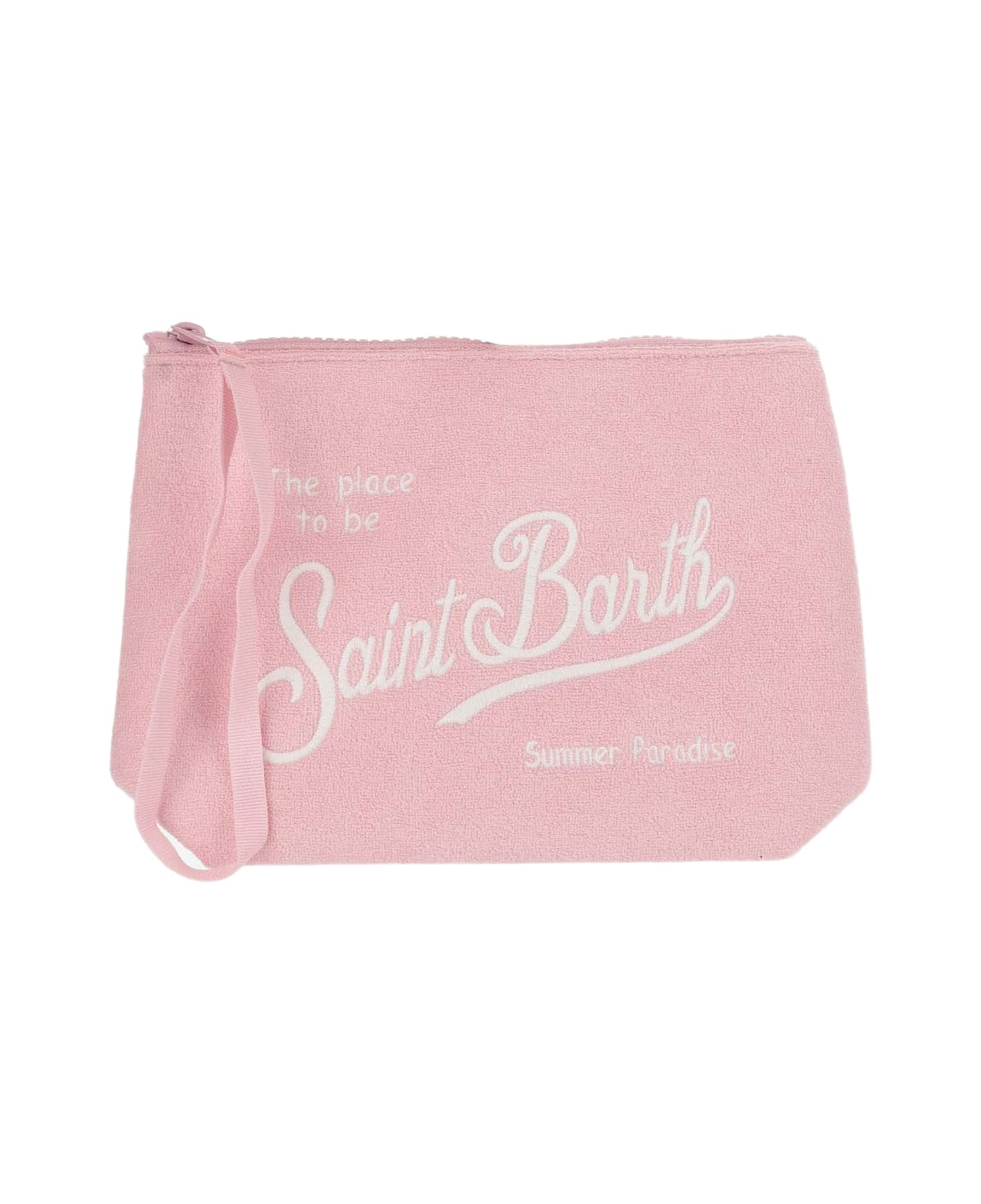 MC2 Saint Barth Fabric Clutch Bag With Logo - Pink