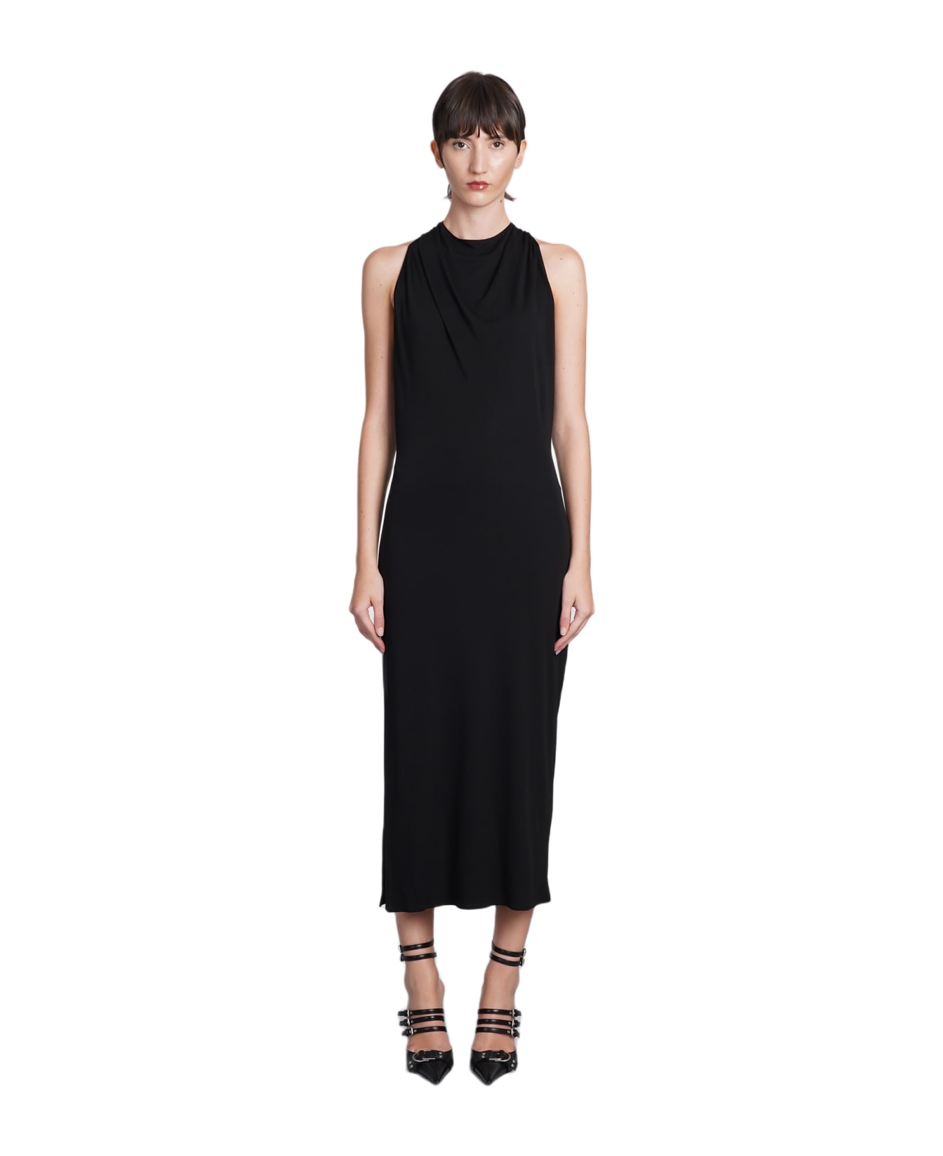 Helmut Lang Dress In Black Viscose - black