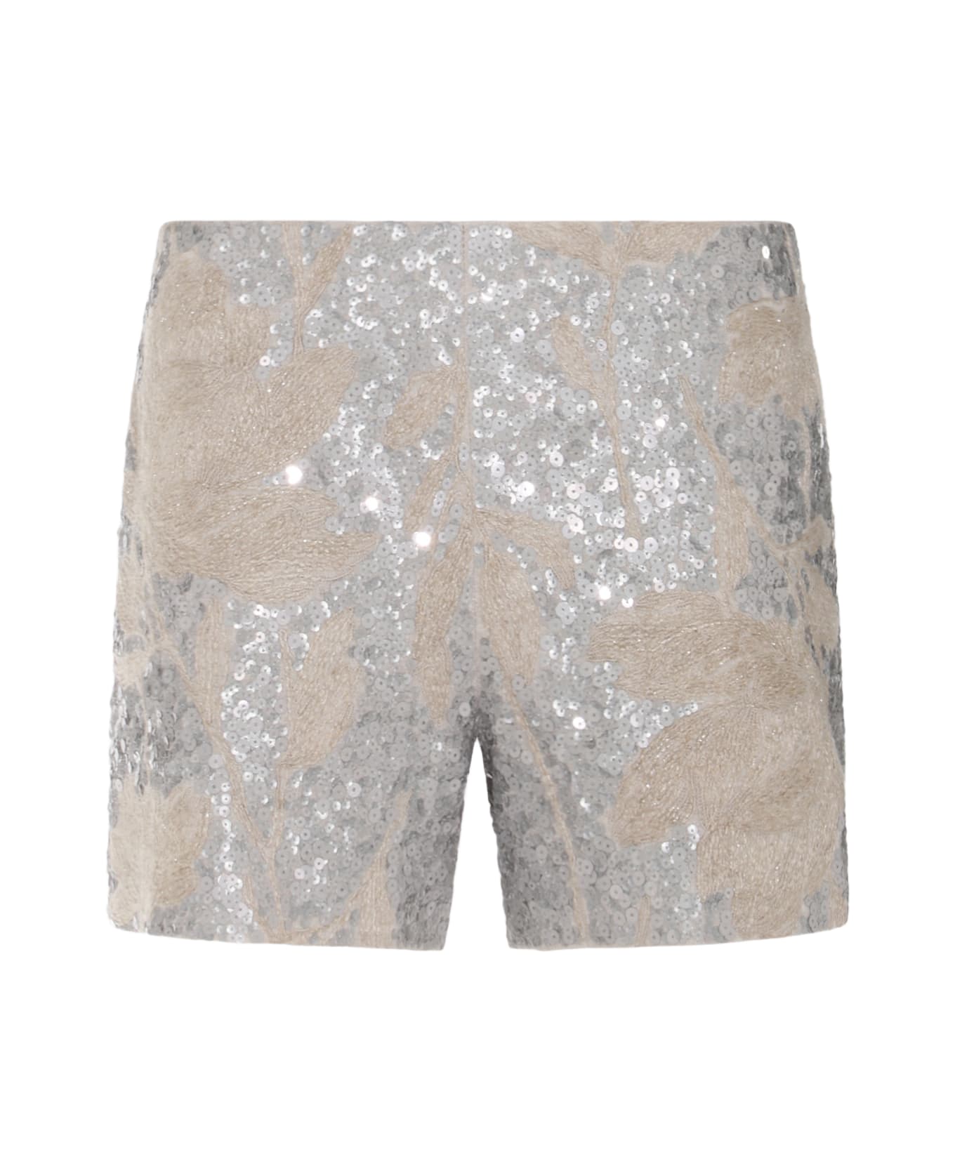 Brunello Cucinelli Silver Linen Shorts