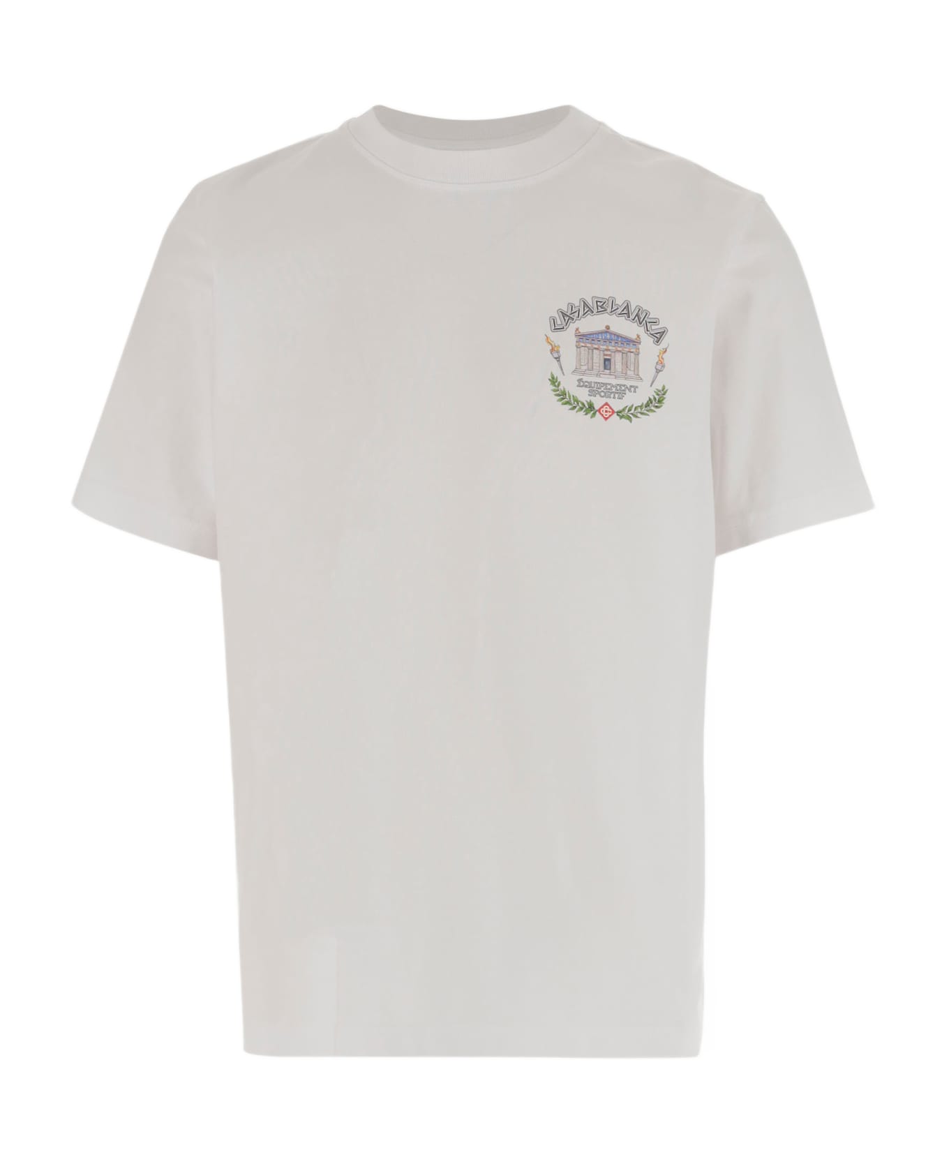 Casablanca Le Temple Du Sport Cotton T-shirt - White