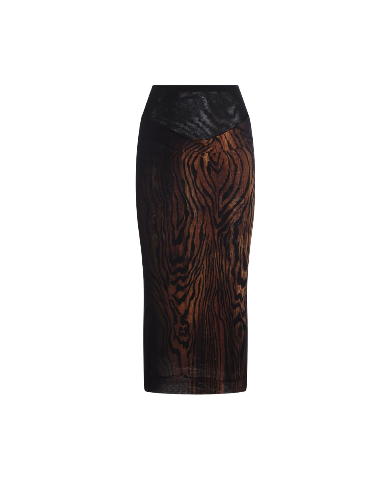 Jean Paul Gaultier Black And Red Midi Skirt - Black