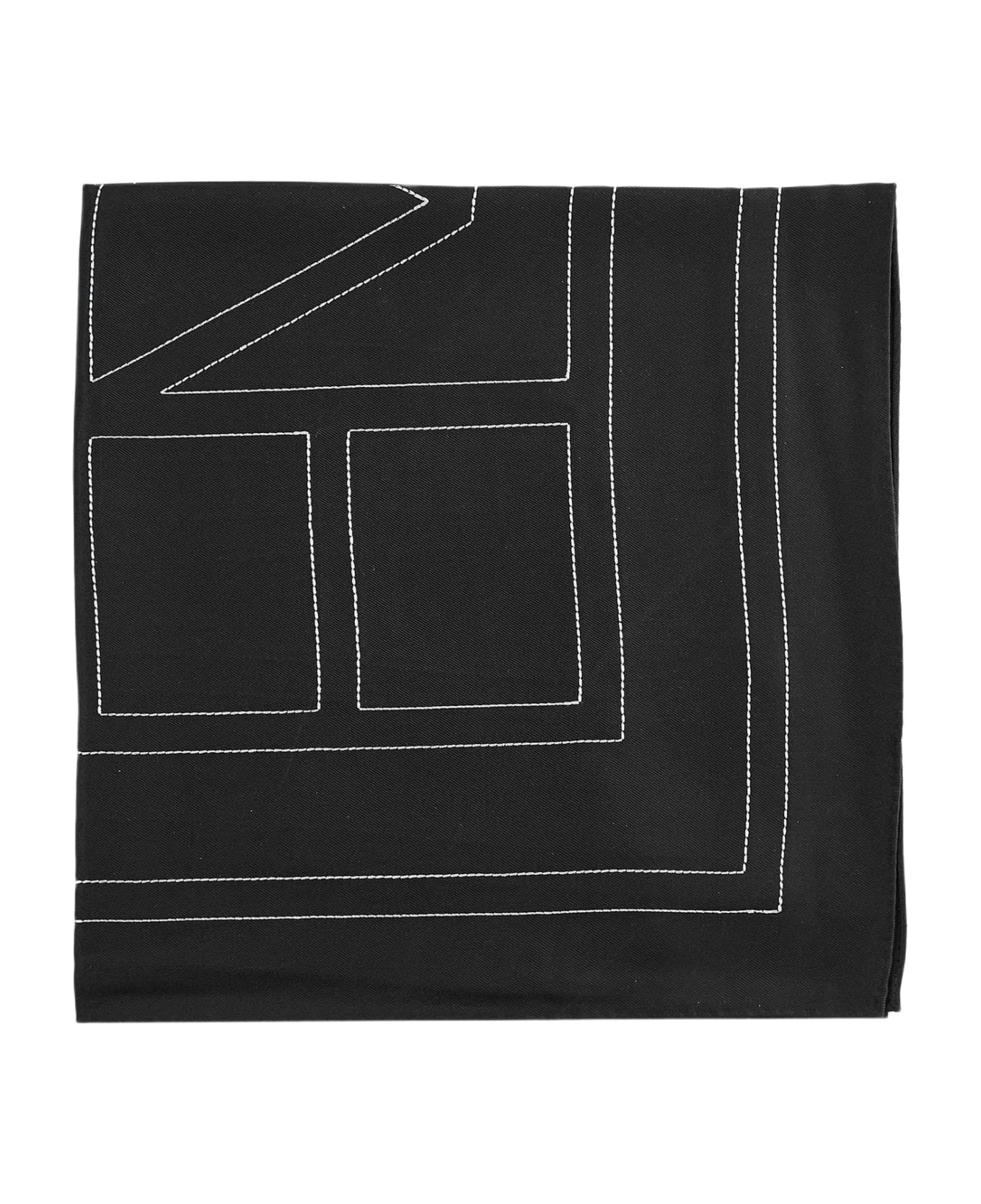 Totême Logo Silk Scarf - Black