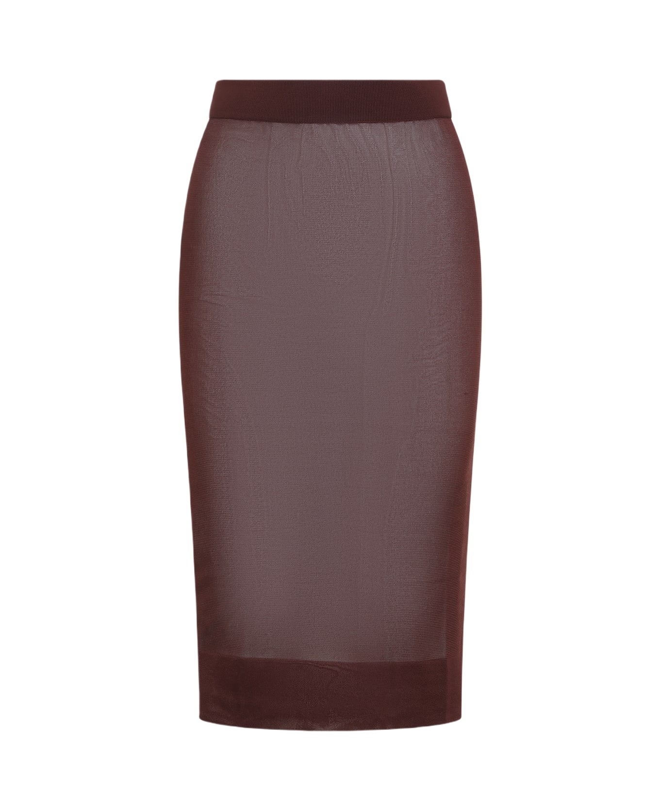 Saint Laurent Knitted Pencil Skirt - Prune