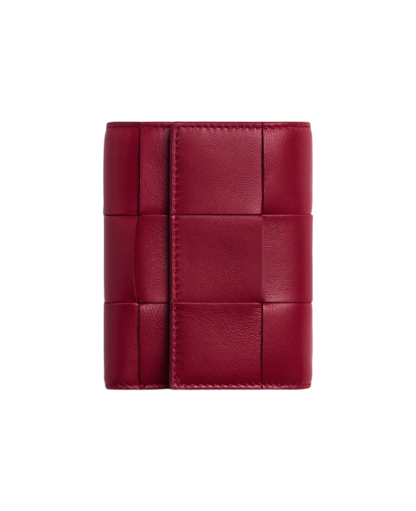 Bottega Veneta Bicolor Tri-fold Leather Wallet - Red