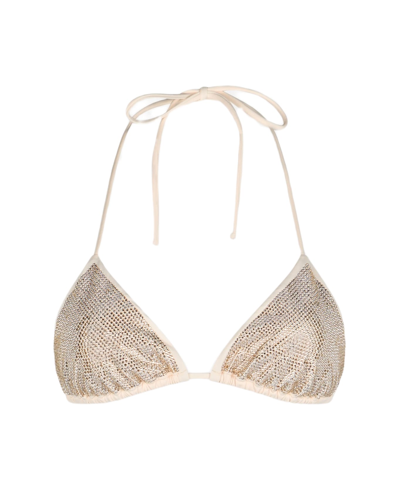 MC2 Saint Barth Woman Triangle Top Swimsuit Annabelle With Rhinestones - WHITE