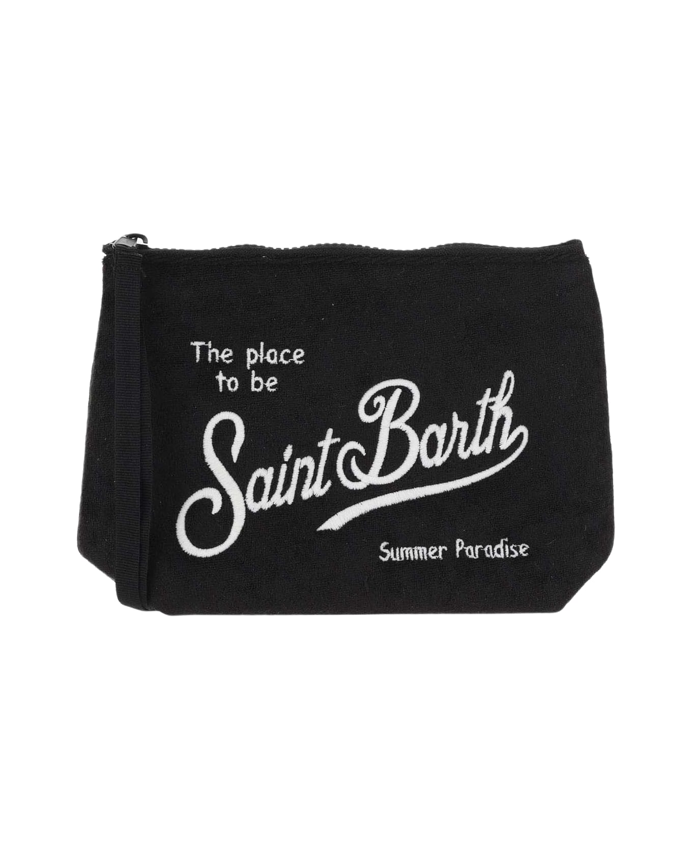 MC2 Saint Barth Fabric Clutch Bag With Logo - Black クラッチバッグ
