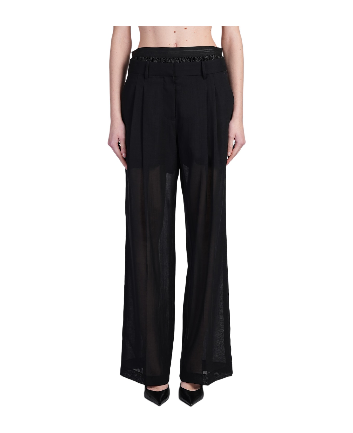 Helmut Lang Pants In Black Wool - black