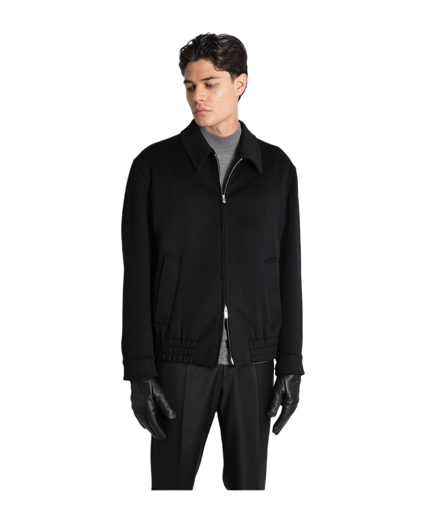 Lardini Casual Jacket In Black Cotton - black