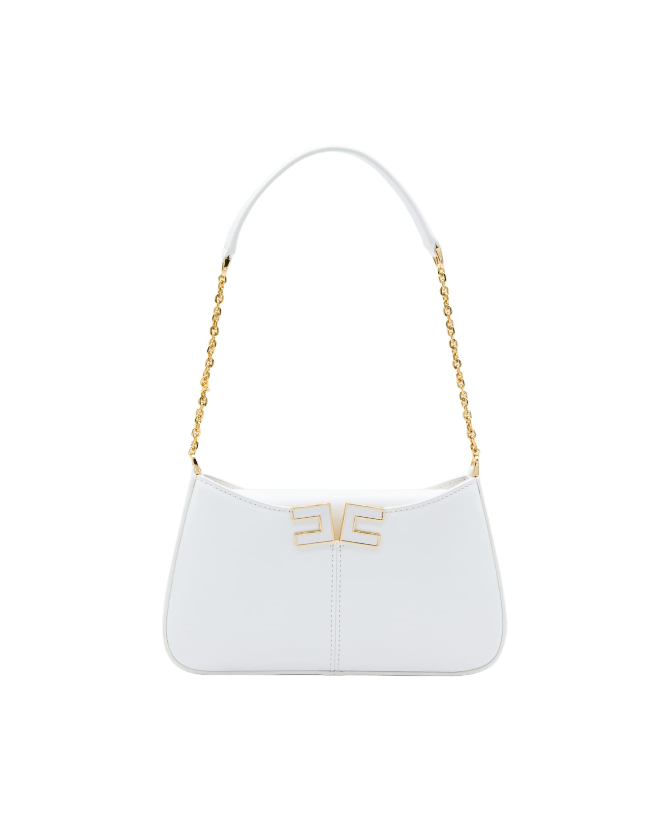Elisabetta Franchi White Shoulder Bag - Ivory