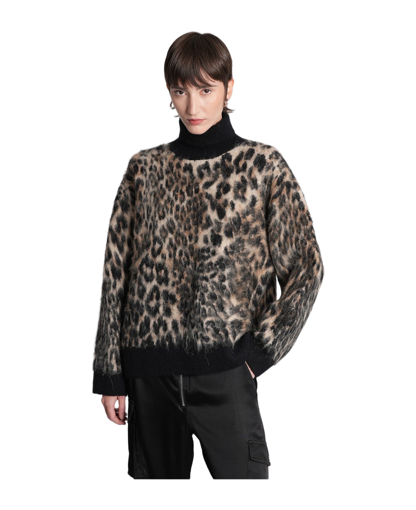 Ganni Knitwear In Animalier Wool - ANIMALIER