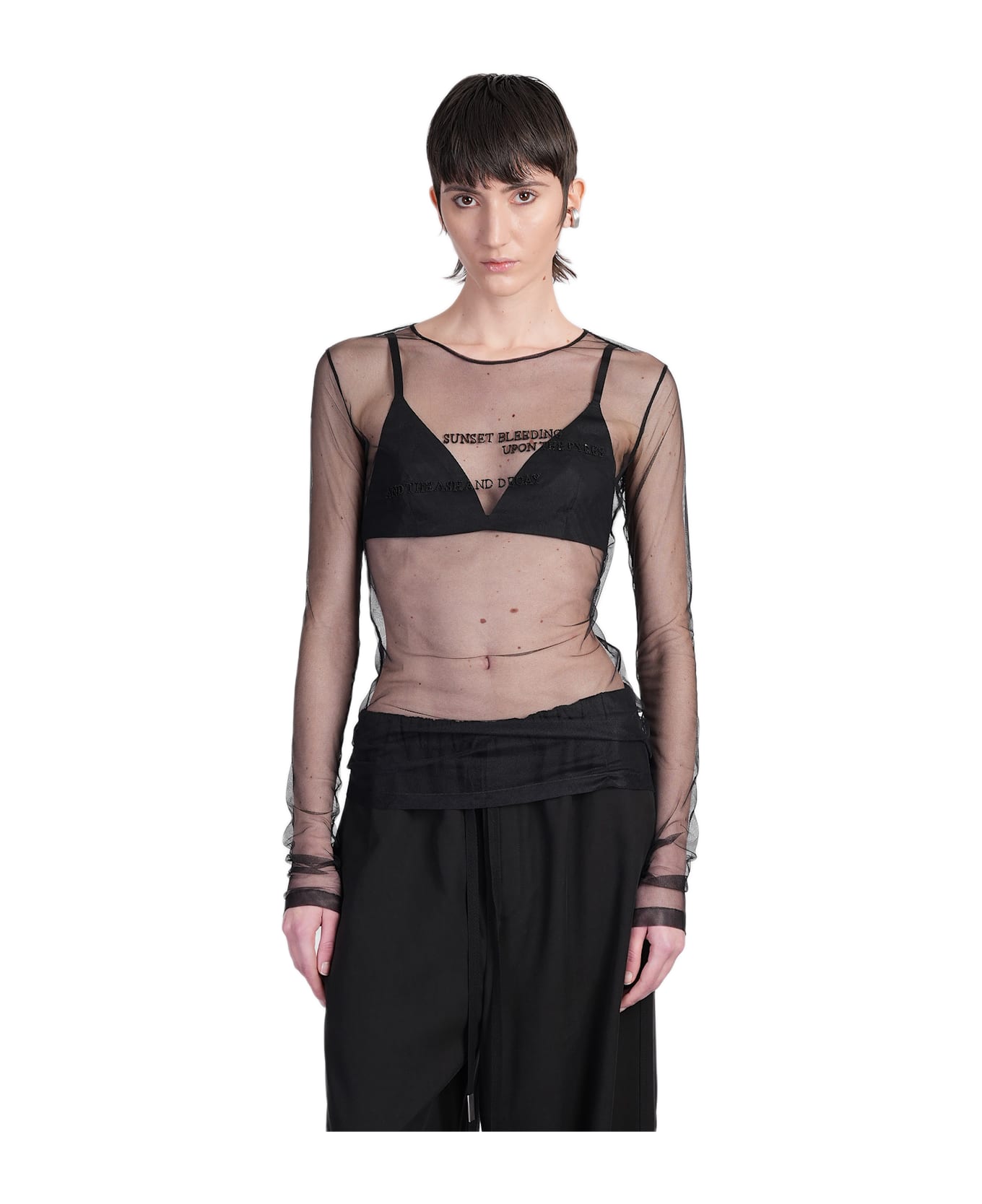 Ann Demeulemeester Fiene Topwear In Black Cotton - black