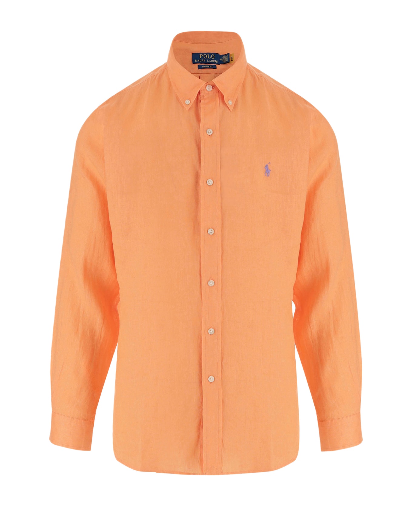Polo Ralph Lauren Fluo Orange Linen Shirt - POPPY
