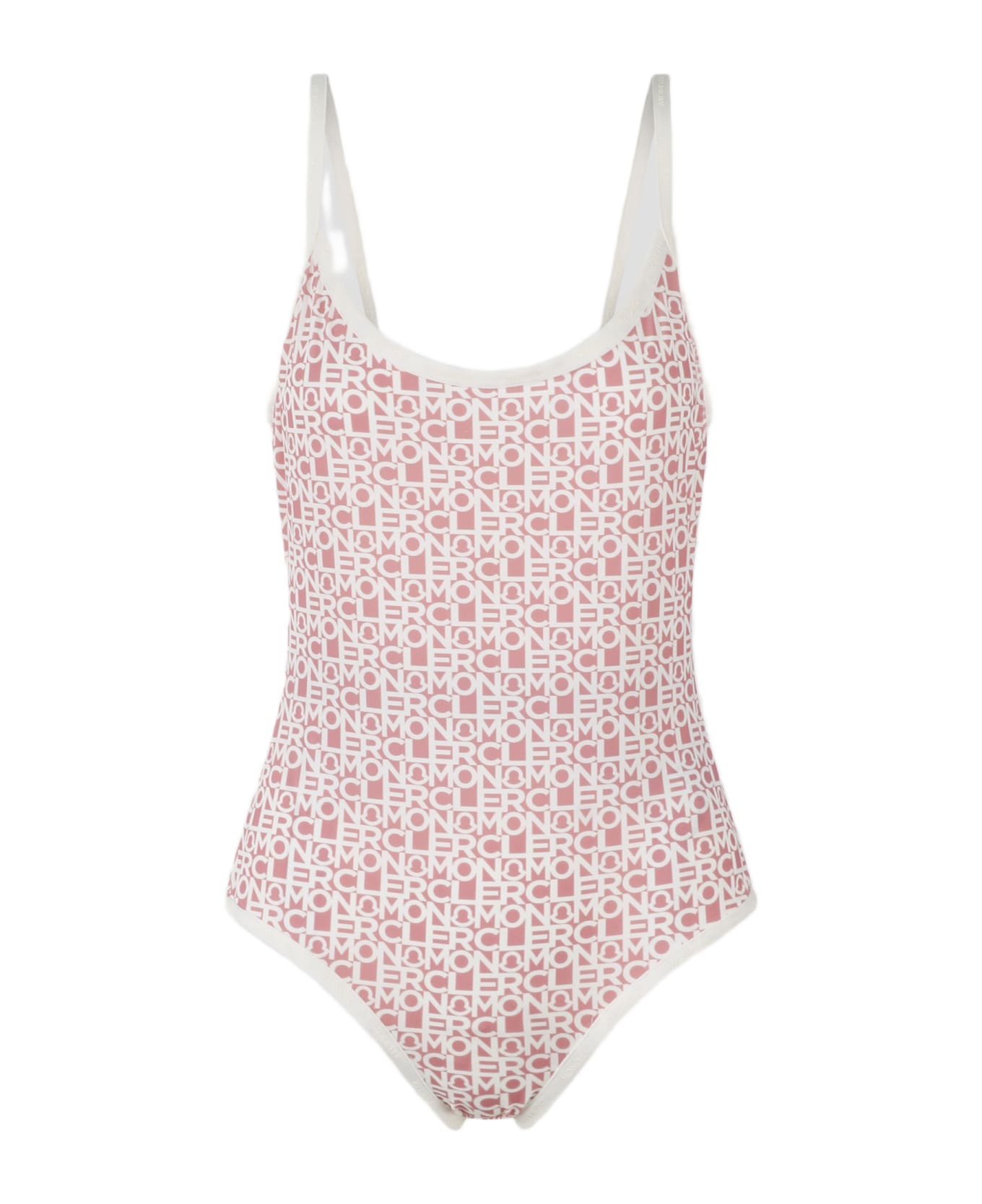 Moncler Pink Logoed One-piece Swimsuit - Pink & Purple