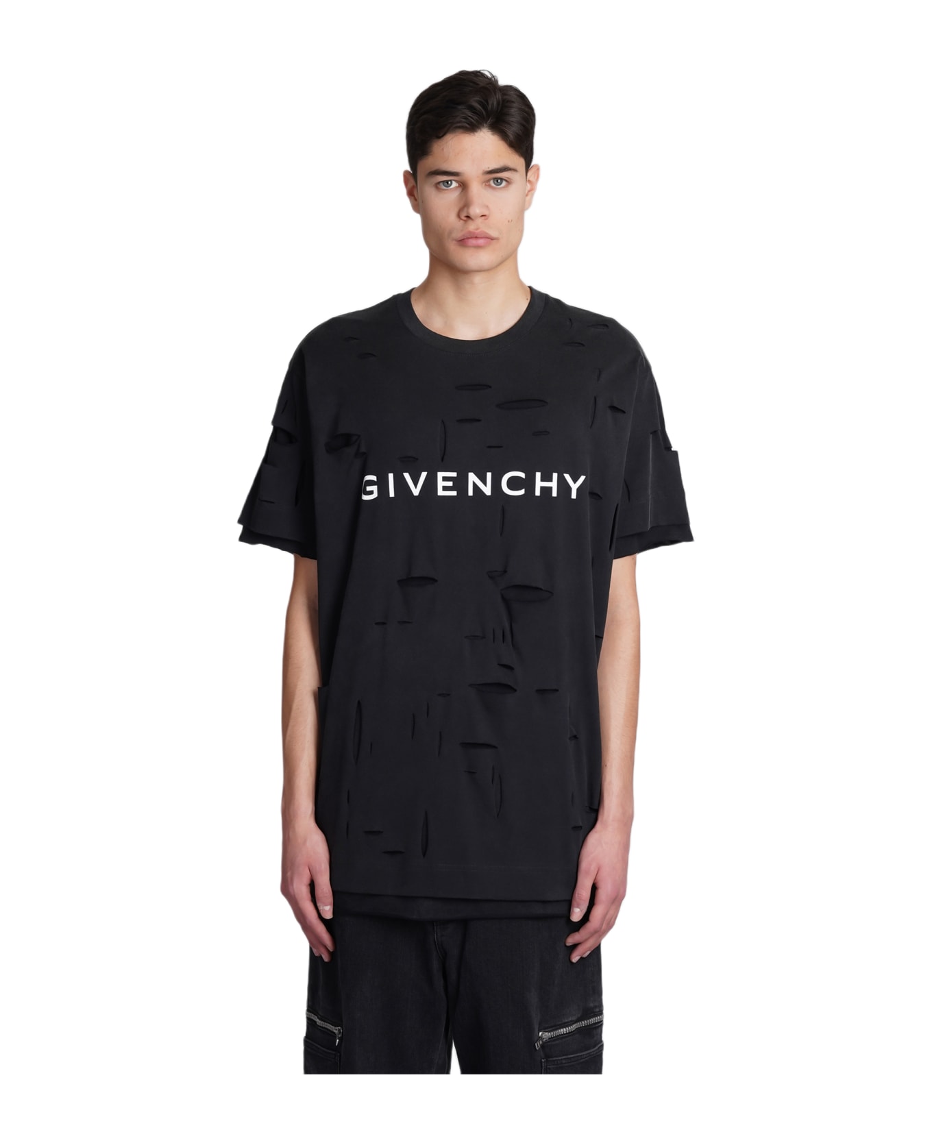 Givenchy Destroyed Effect T-shirt - FADED BLACK
