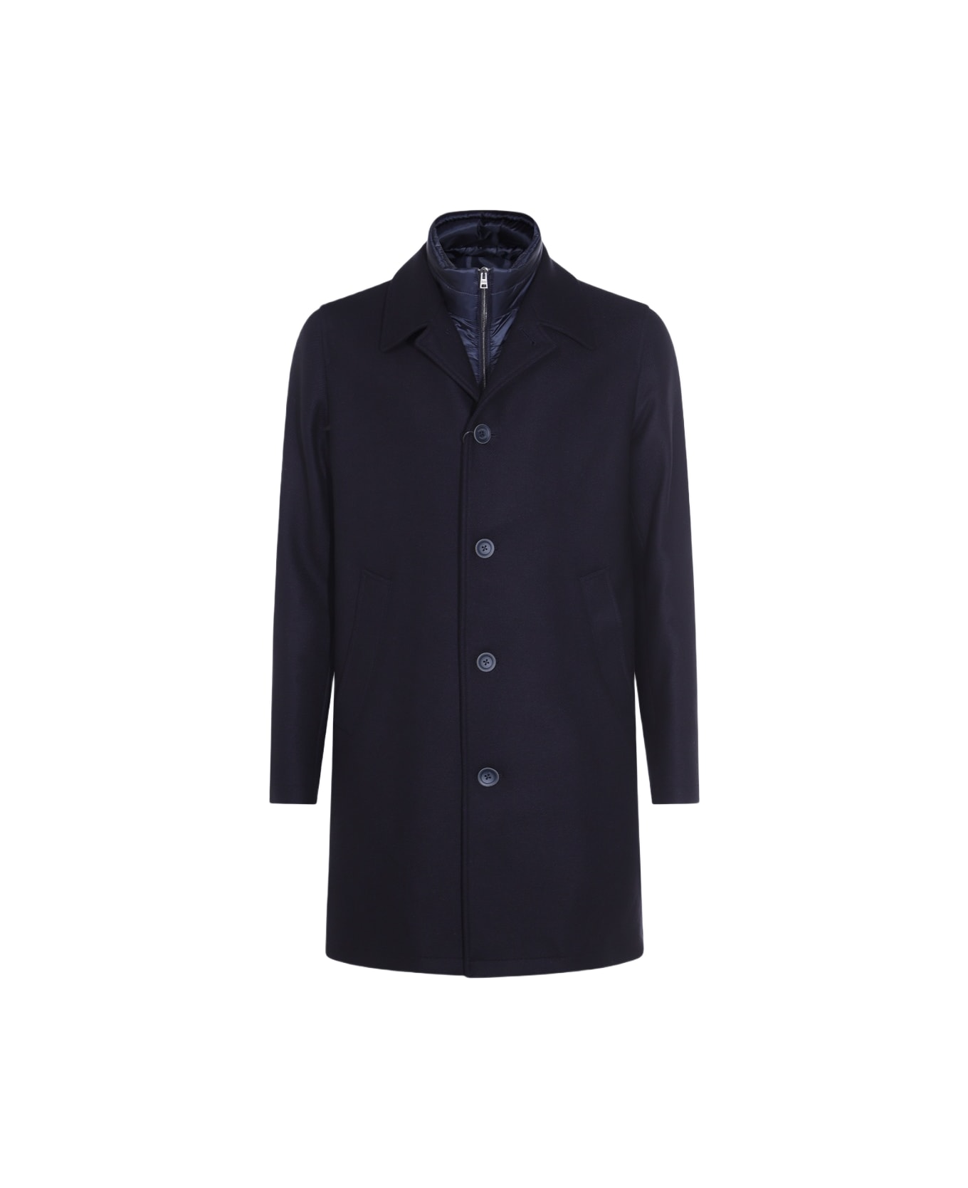 Herno Navy Coat - Blue