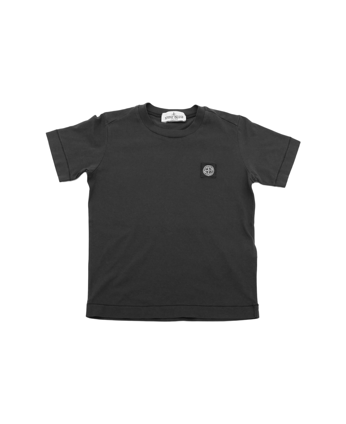 Stone Island Junior Black Cotton T-shirt - V0029