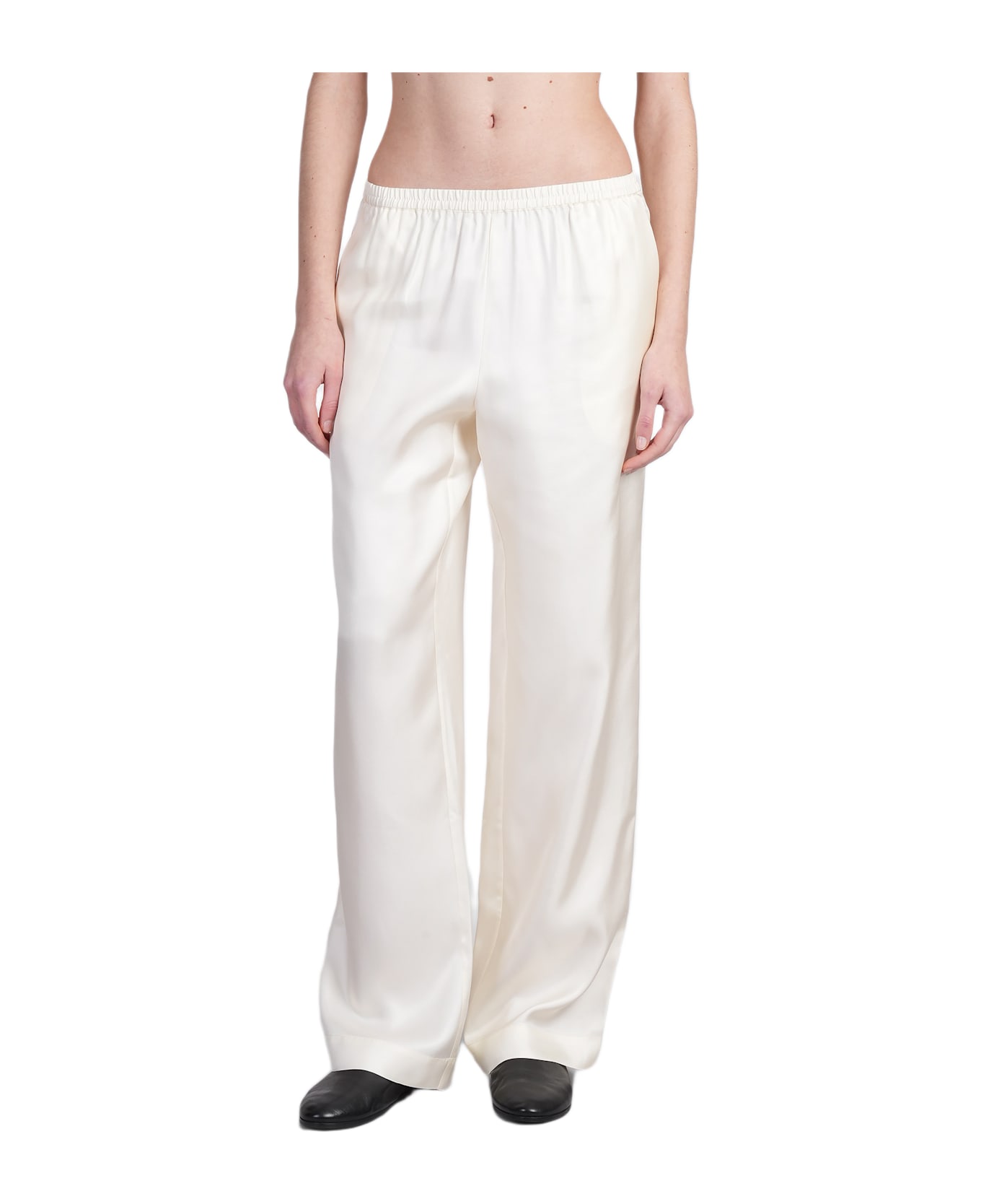 Loulou Studio Alera Pants In Beige Silk - beige