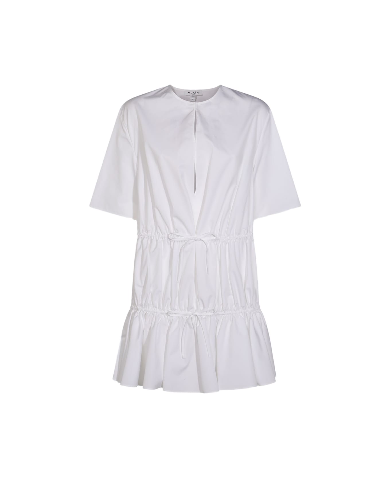 Alaia White Cotton Mini Dress - White