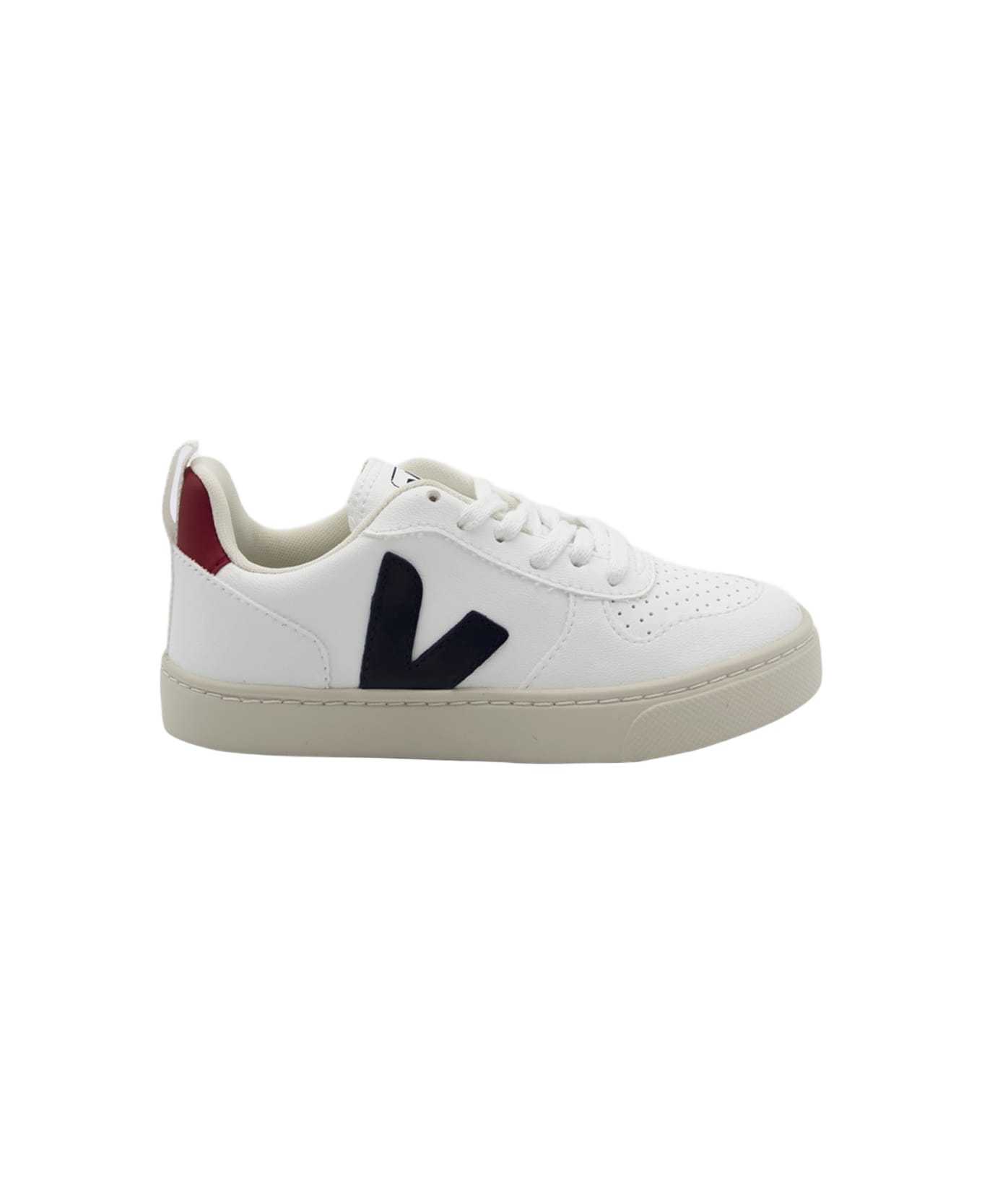 Veja White And Red Leather Esplar Sneakers - WHITE/COBALT PEKIN シューズ