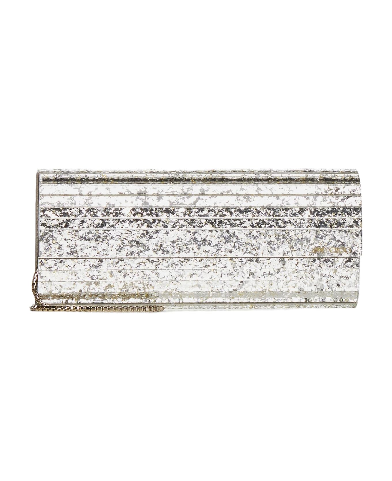Jimmy Choo Sweetie Glitter Acrylic Clutch Bag - Champagne