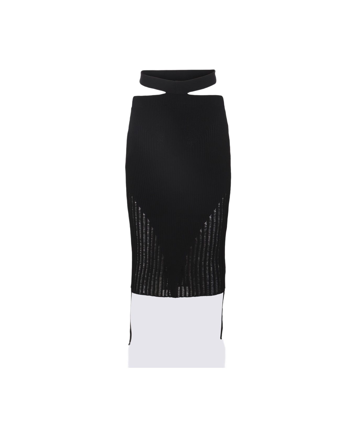 ANDREĀDAMO Black Viscose Blend Skirt - Black スカート