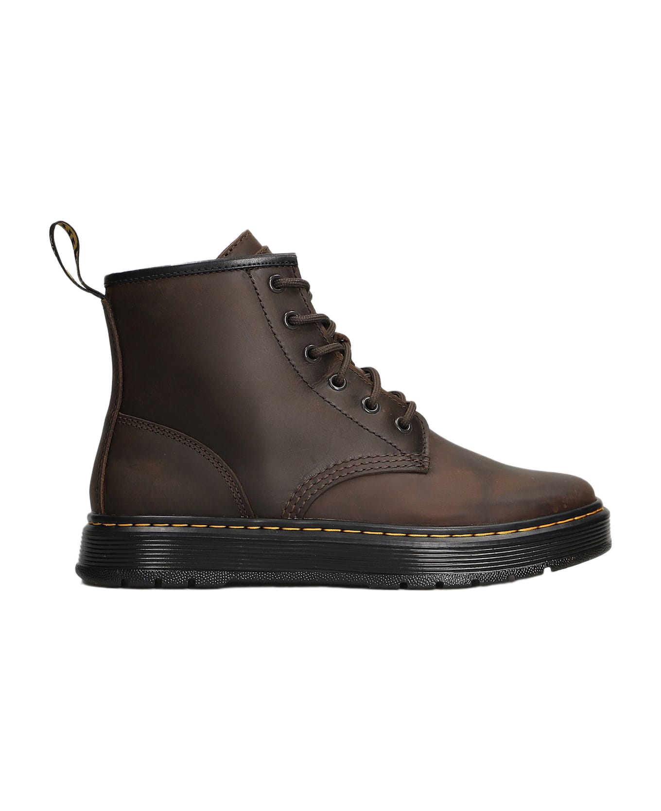 Dr. Martens Brookline Chukka Combat Boots In Brown Leather - brown
