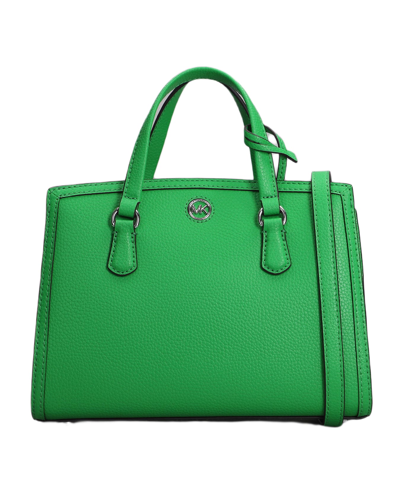 Michael Kors Chantal Hand Bag In Green Leather - green