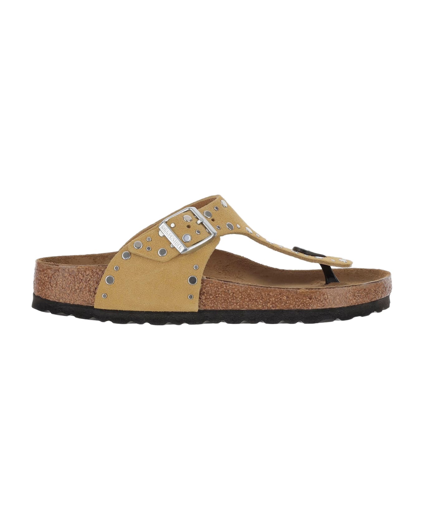 Birkenstock Gizeh Rivet Suede Sandals - Ochre