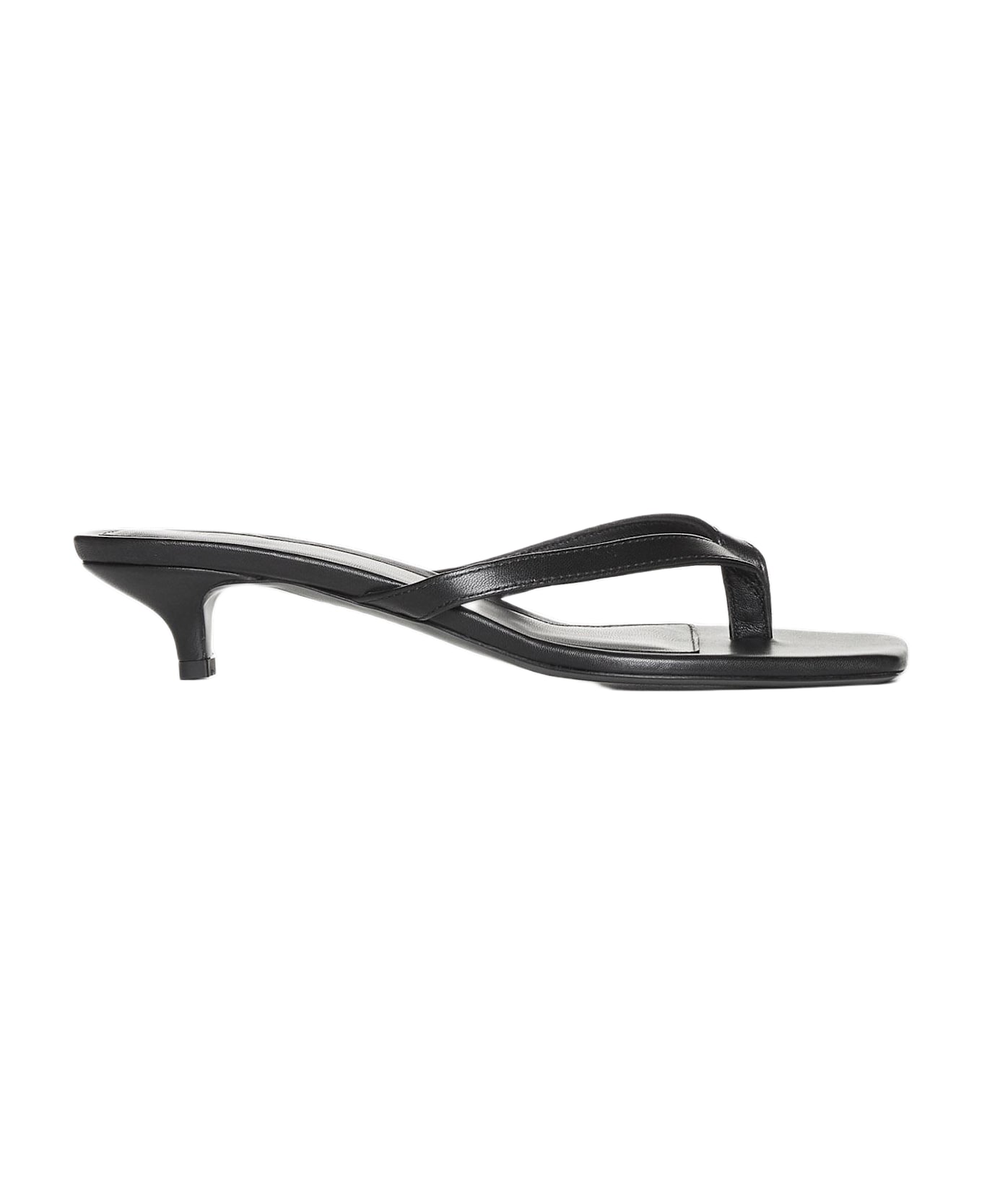 Totême Leather Toe-post Sandals - Black