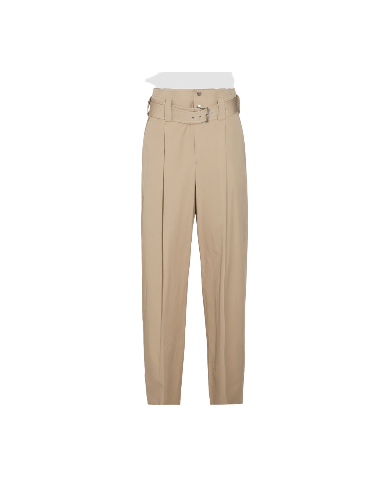 Bottega Veneta Beige Cotton Pants - GREY