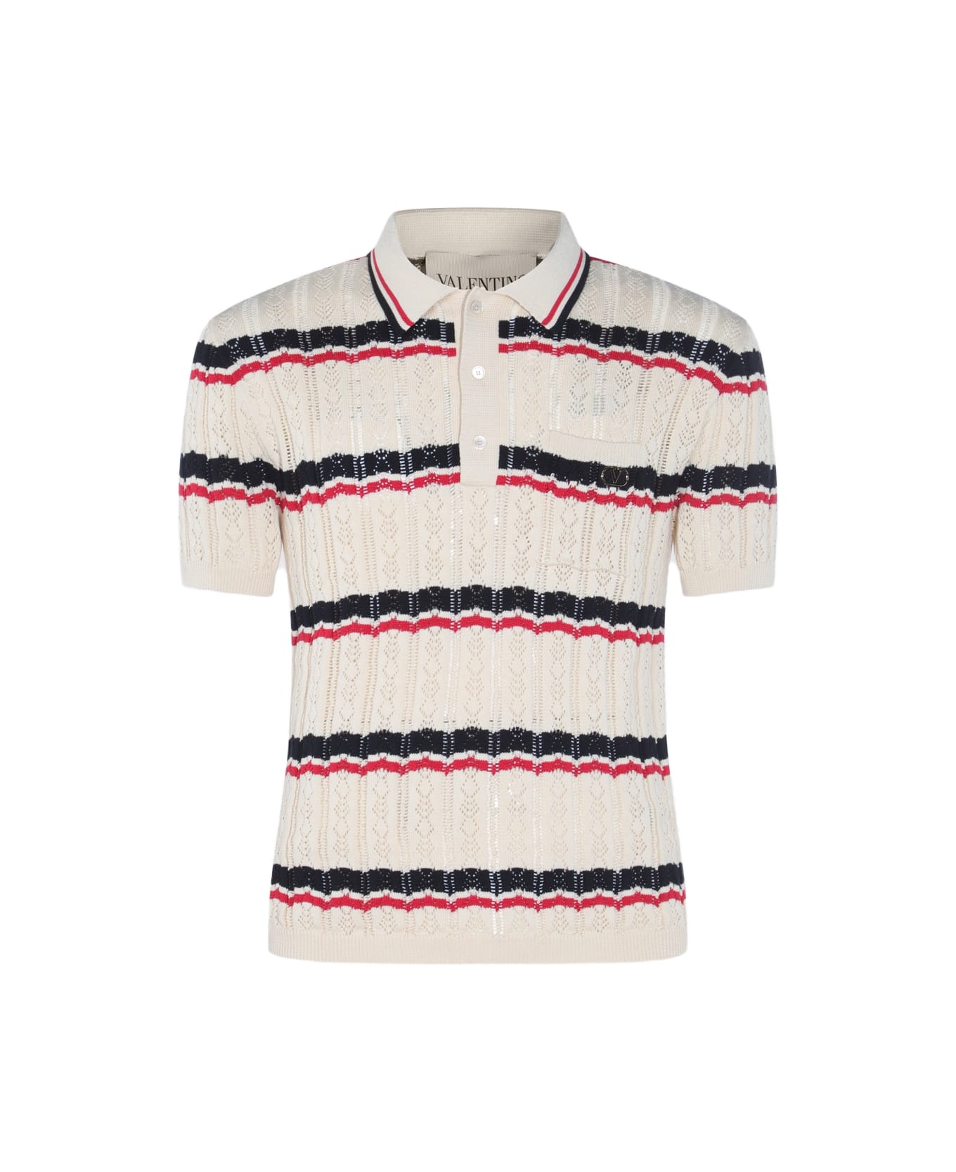 Valentino Multicolor Cotton Polo Shirt - Red