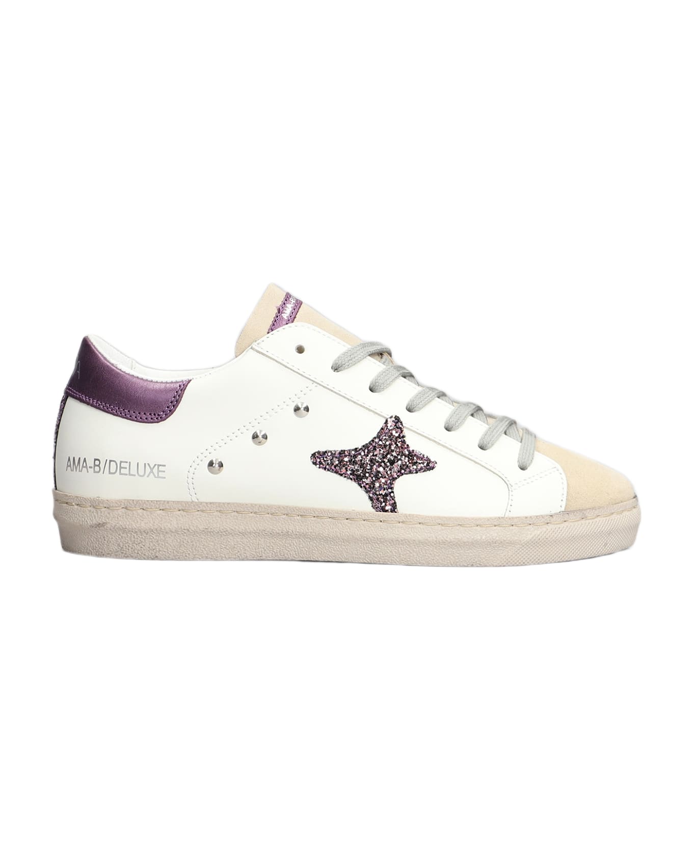 AMA-BRAND Sneakers In White Suede And Leather - white
