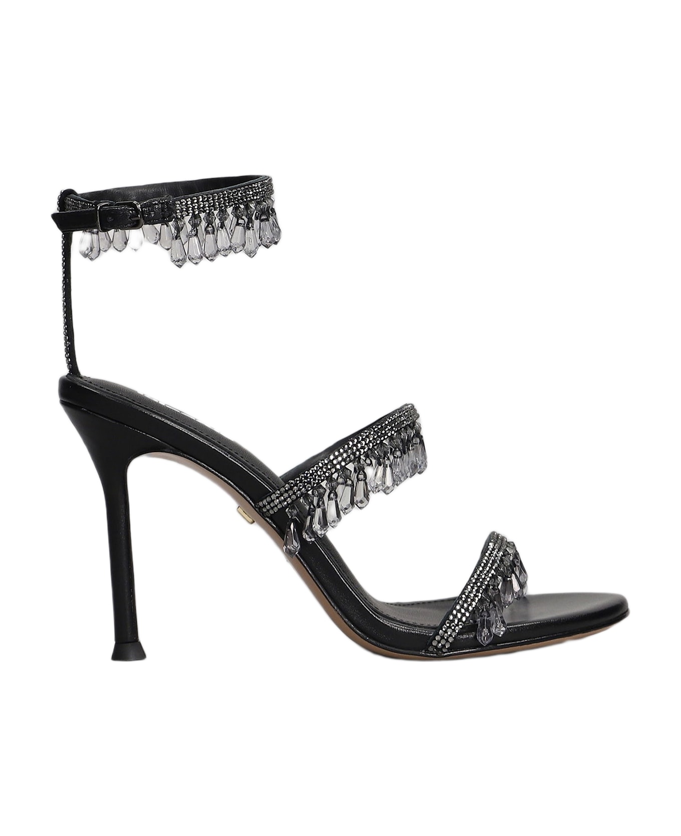 Lola Cruz Flamenca 95 Sandals In Black Leather - black