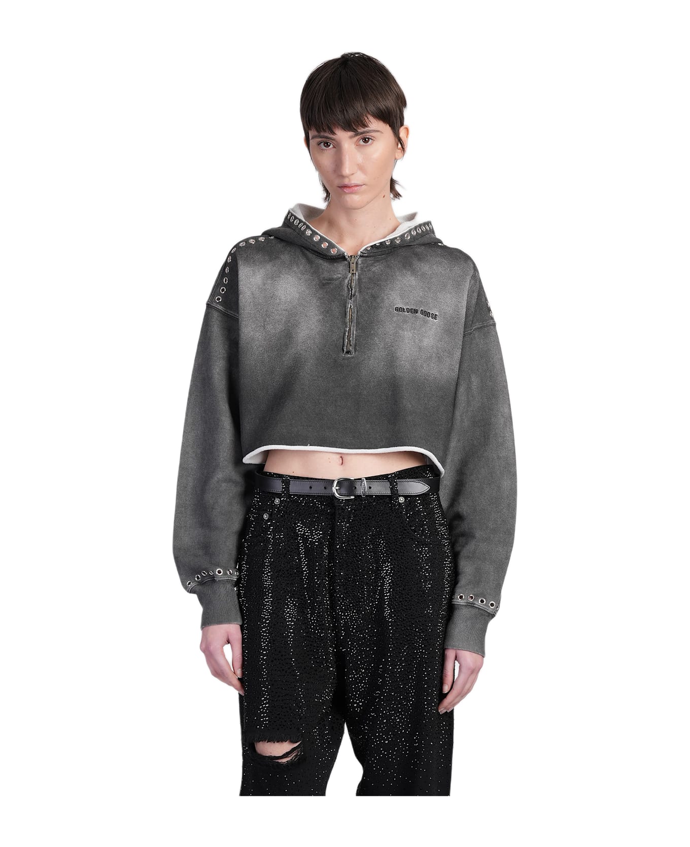 Golden Goose Sweatshirt In Grey Cotton - grey