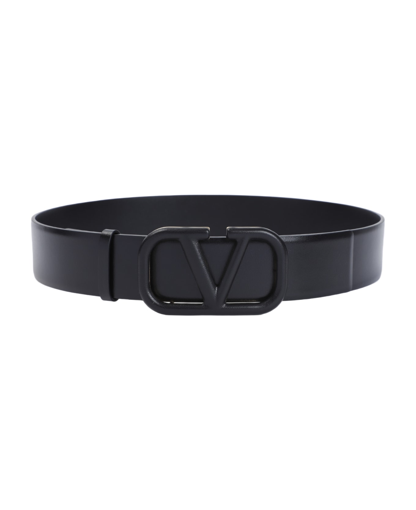 Valentino Garavani Vlogo Leather Belt - No Nero