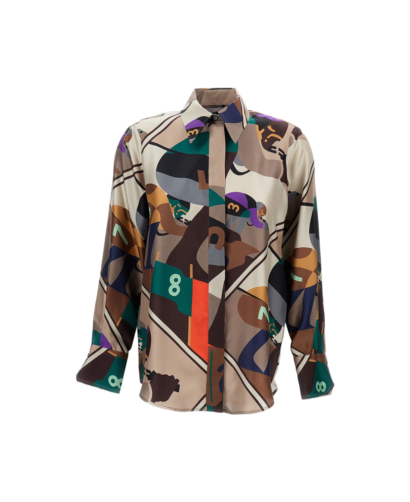 Alberto Biani Classic Silk Skiers
 Shirt - Beige