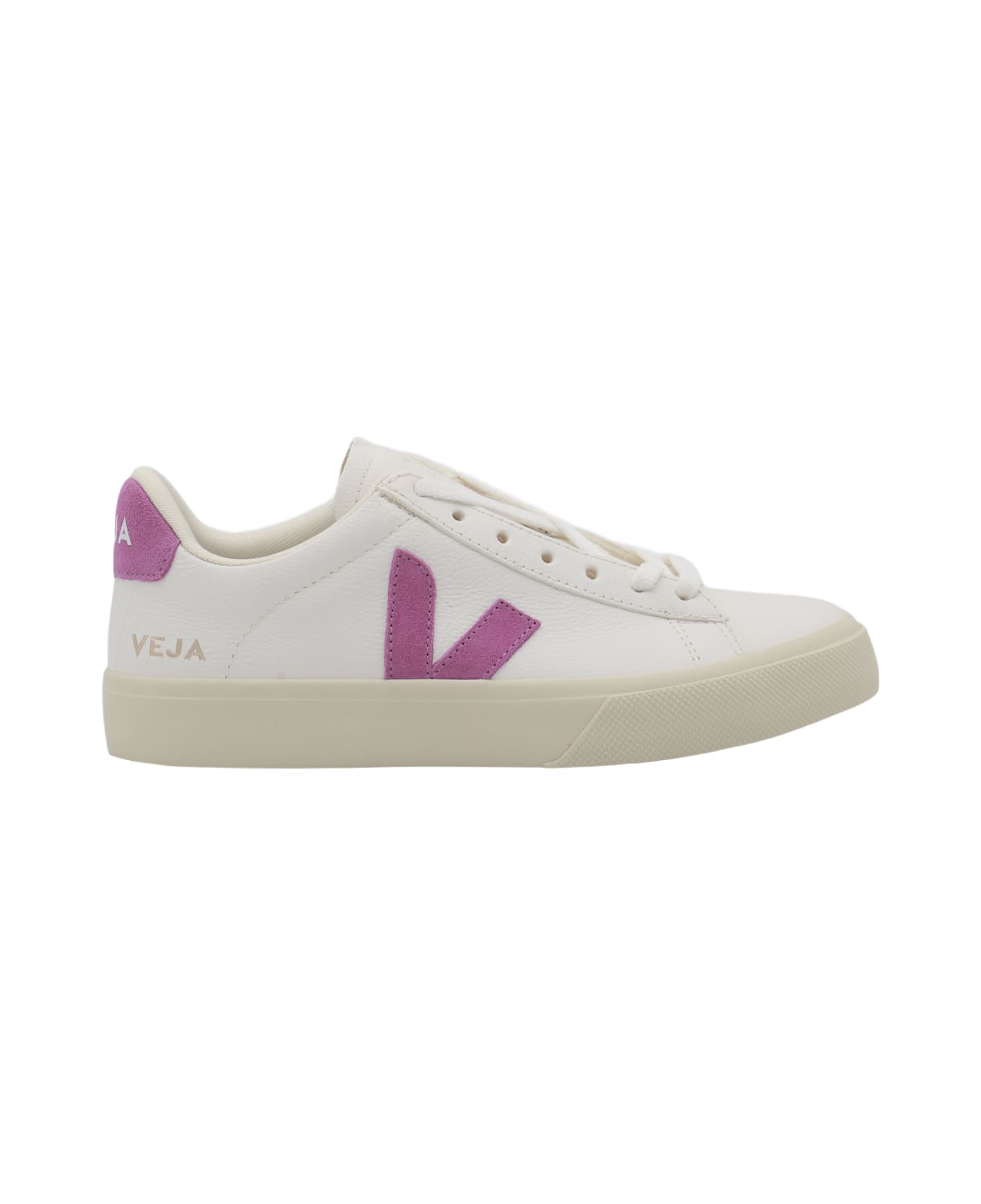 Veja White And Pink Leather Campo Sneakers - EXTRA-WHITE_MULBERRY