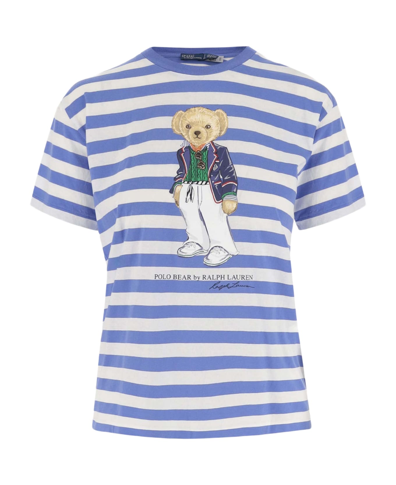 Ralph Lauren Polo Bear Striped Cotton T-shirt - Resort Blue White Stripe Tシャツ