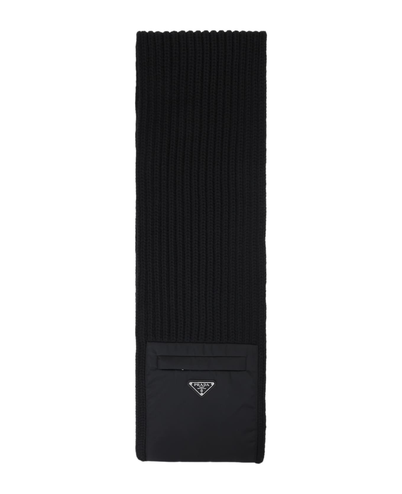 Prada Virgin Wool Scarf - Nero