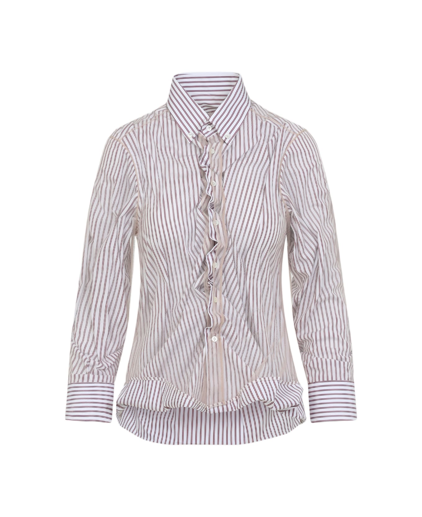 Maison Margiela Cotton Shirt - Red Stripe