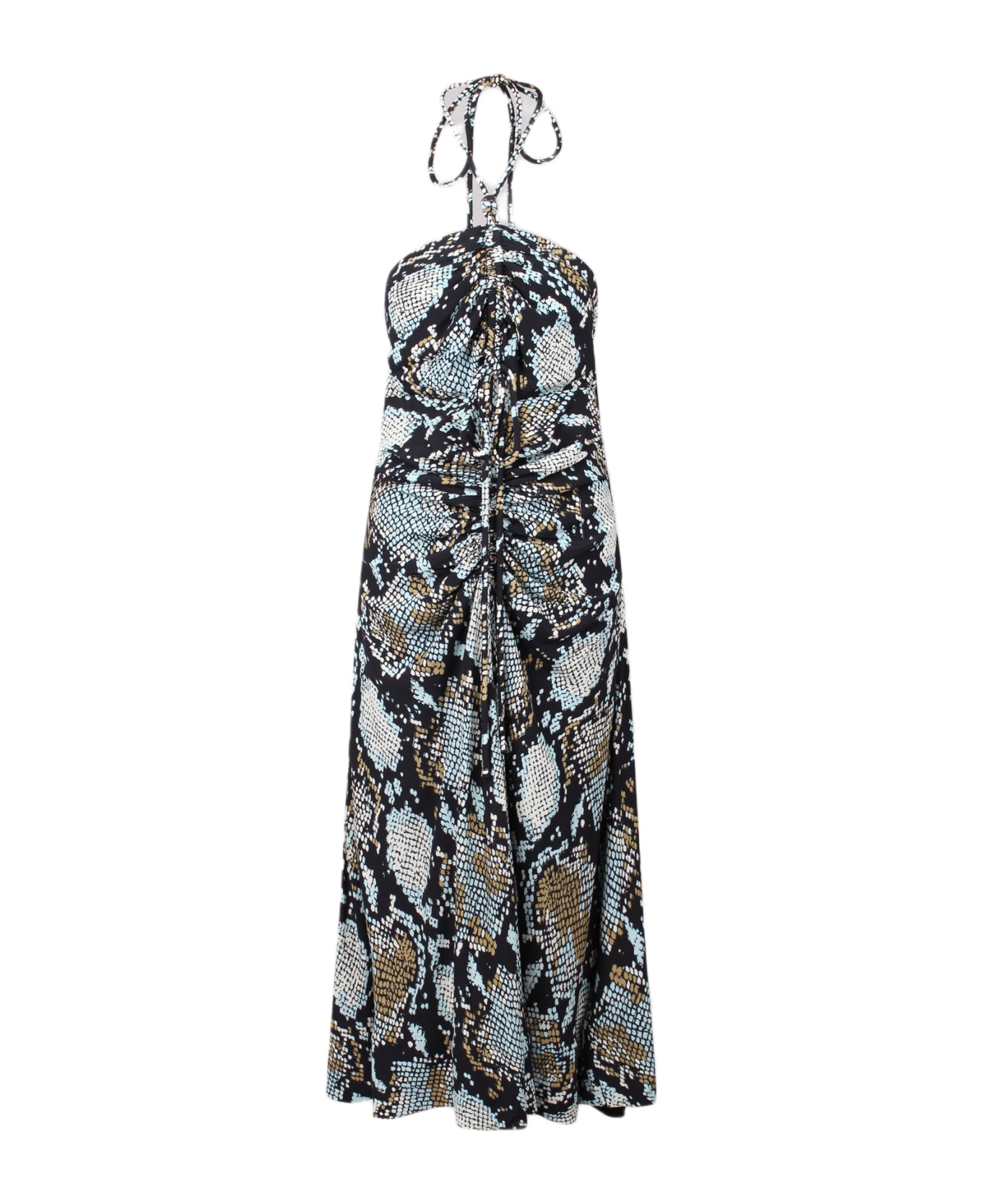 Proenza Schouler Snake-print Halterneck Midi Dress