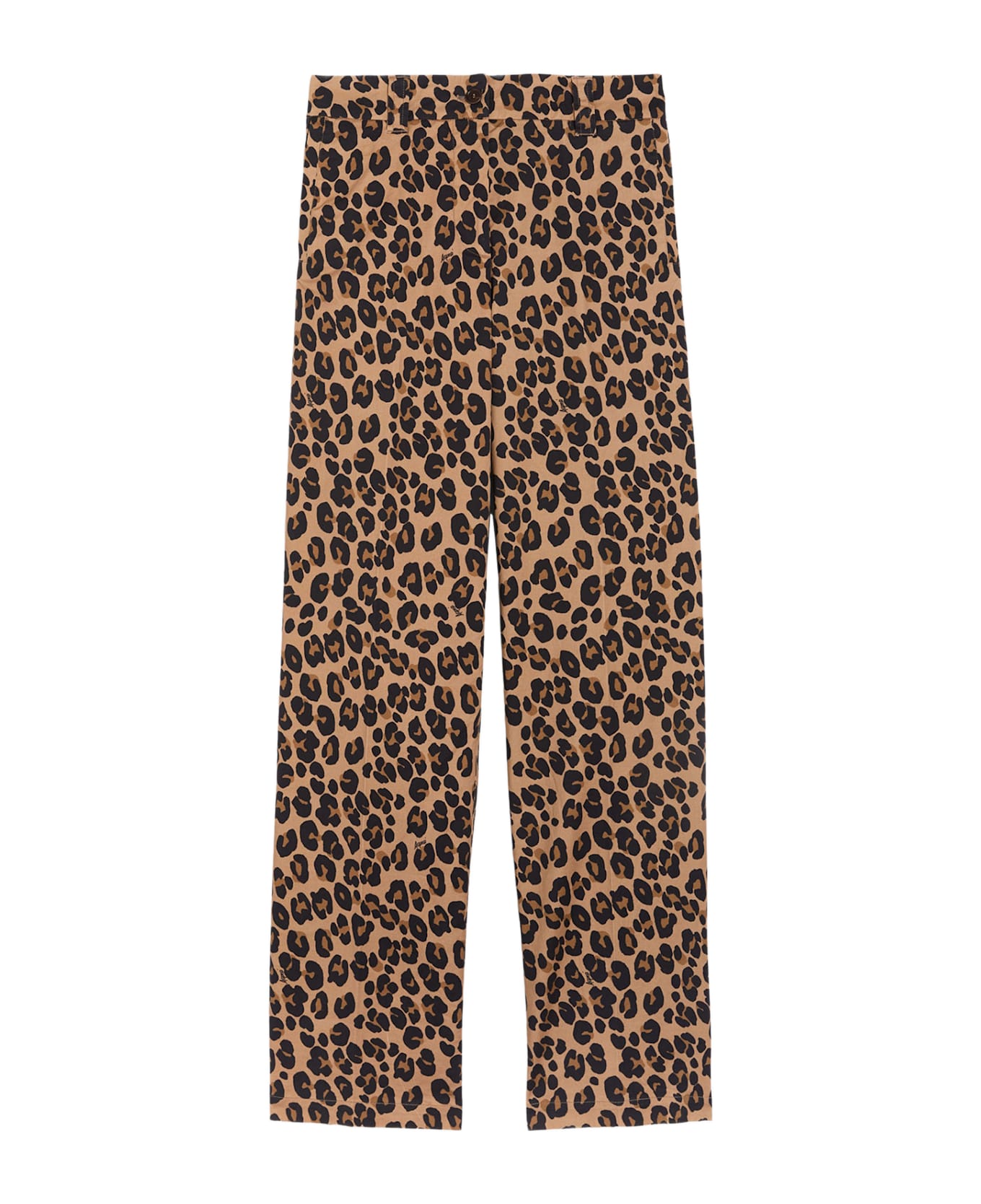 Aspesi Stretch Cotton Trousers With Animal Print - Red