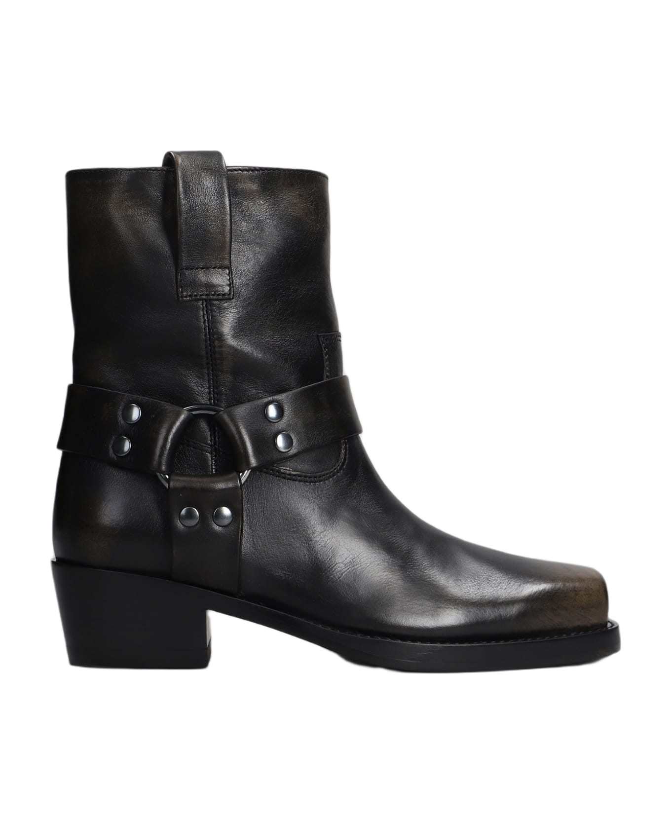 Paris Texas Roxy Ankle Boot Texan Ankle Boots In Black Leather - black