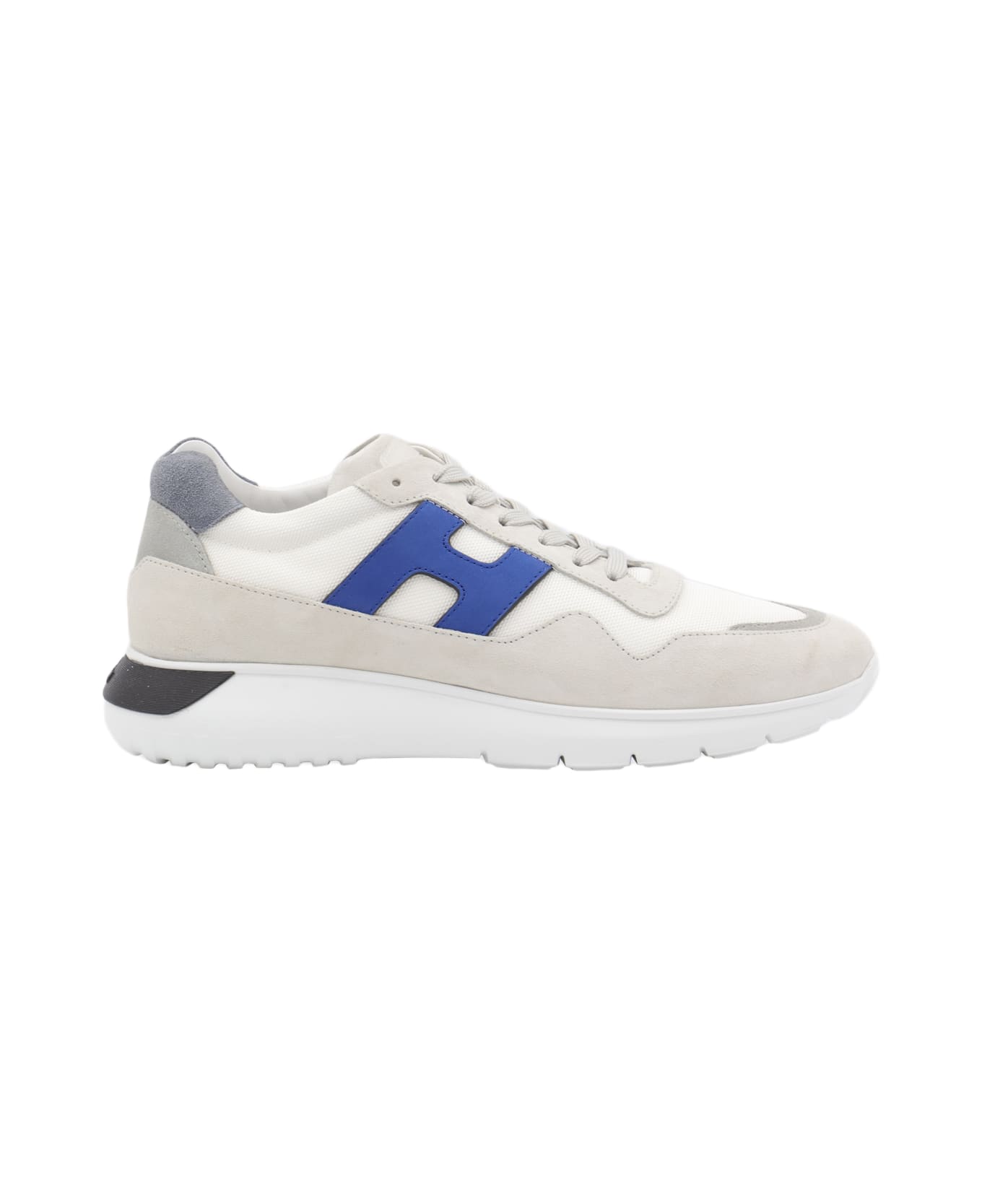 Hogan White Leather Sneakers - grey/blue