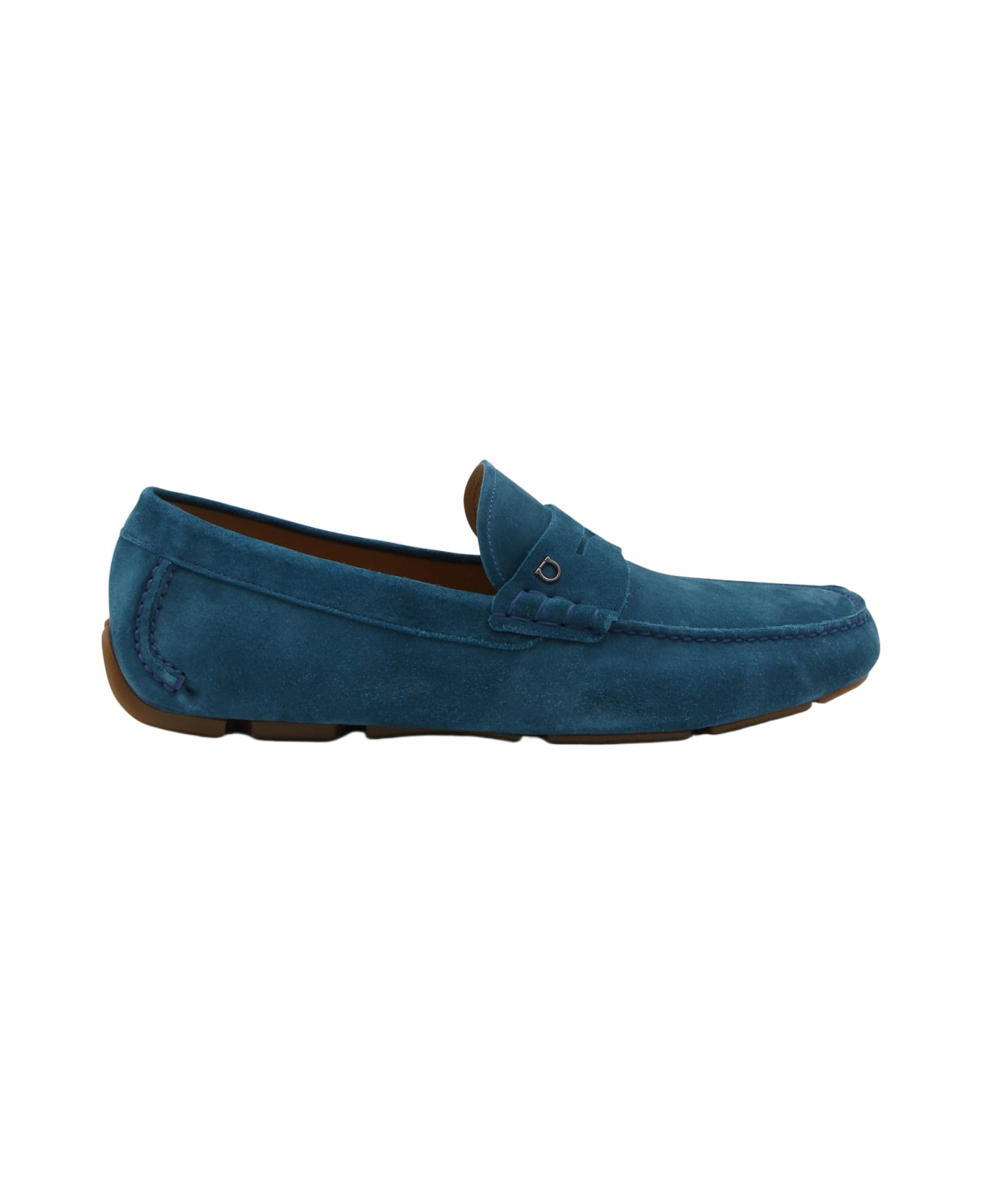 Ferragamo Blue Leather Loafers