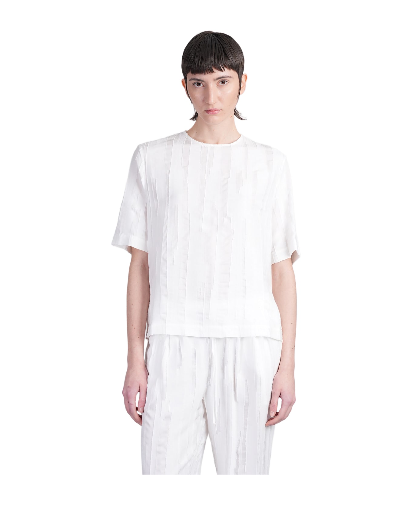 Loulou Studio Toba Blouse In White Silk - white