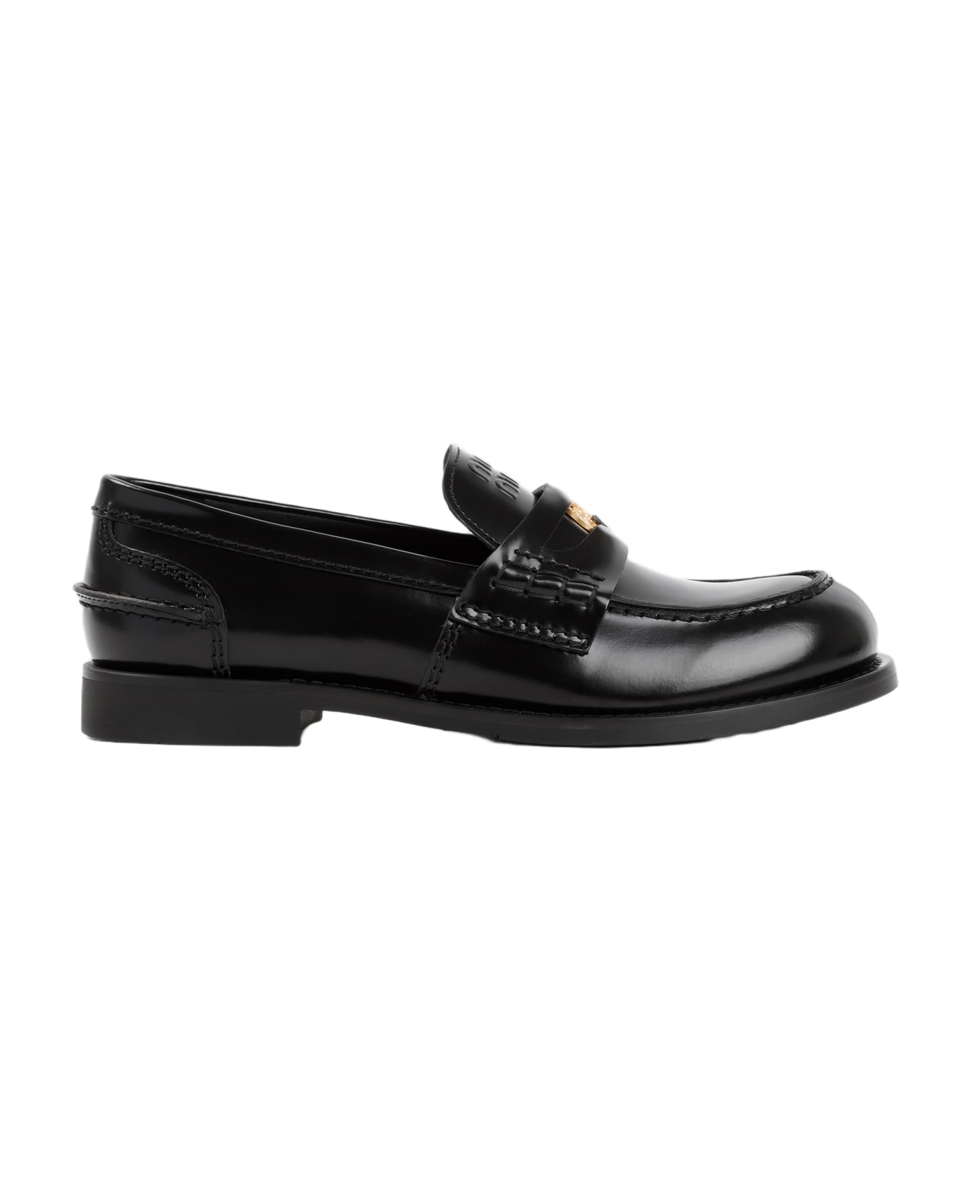 Miu Miu Leather Loafers - Nero